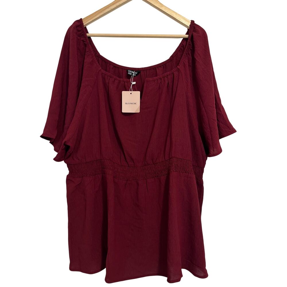 NWT Bloomchic Burgundy Top size Women’s 22